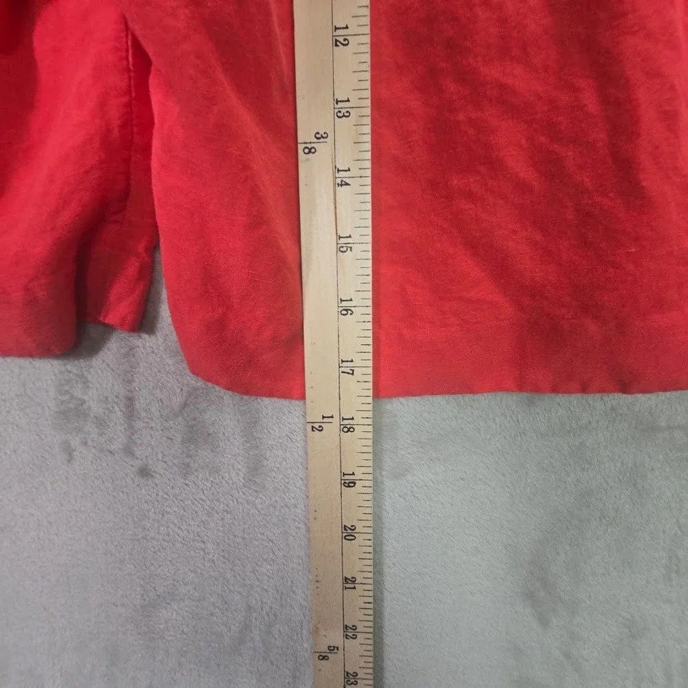 Banana Republic Coral Red Linen Blend Pleated Shorts Mens 37 Waist